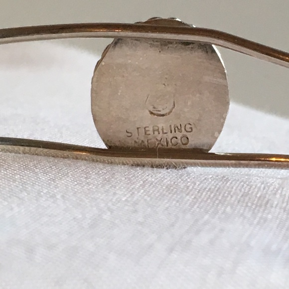 Sterling Cuff bracelet cabochon tigers eye - Picture 6 of 8